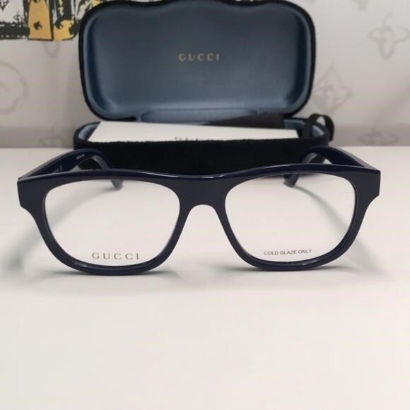 Gucci GG0768O 003 – Shiny Blue Rectangular Frame | 54-16-145 | New Authentic” - Picture 5 of 11